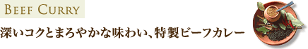 深いコクとまろやかな味わい、特製ビーフカレー